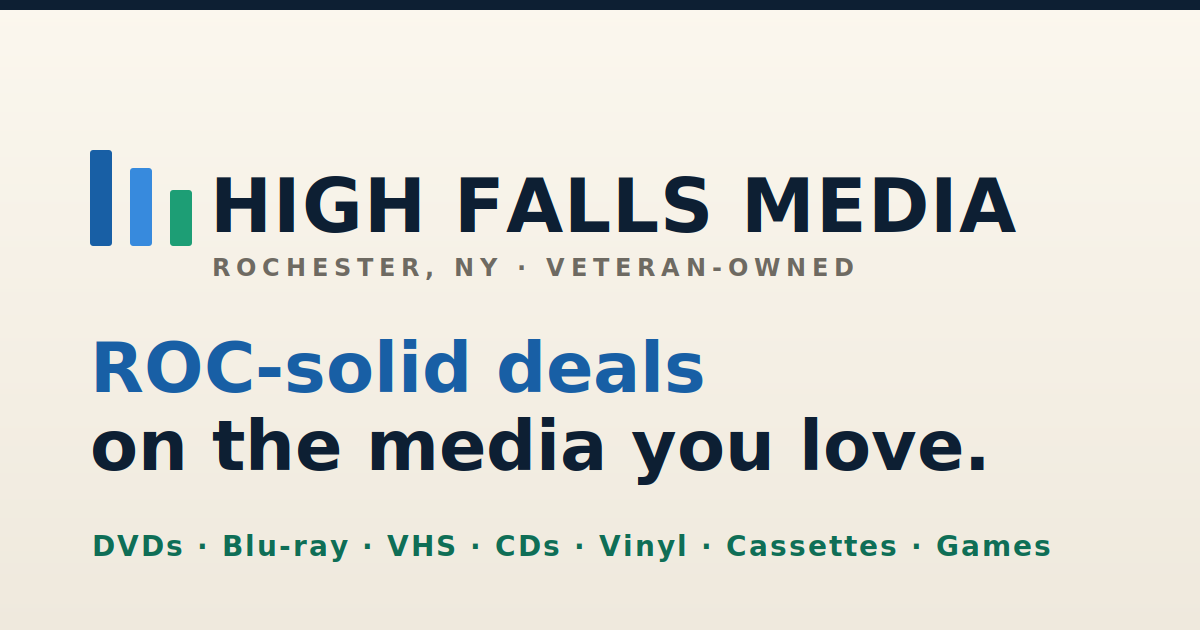 High Falls Media, used DVDs, Blu-ray and physical media, Rochester NY